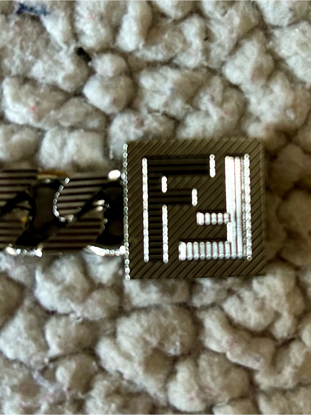 Fendi Palladium Shadow Chain Bracelet with Square Branded Clasp - Size Large - Picture 10 of 14